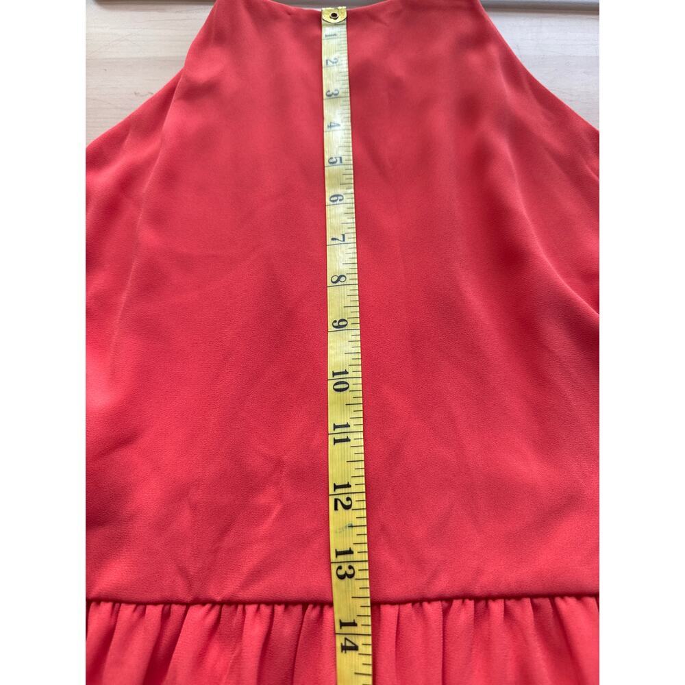 Needle & Threads Boutique Orange High-Low Halter Dress Lined Sz L | EUC - Picture 8 of 9